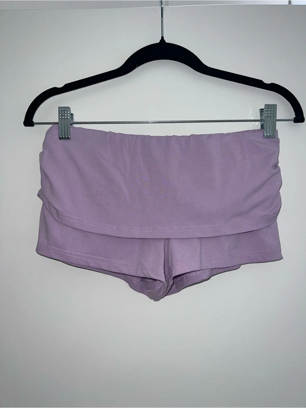 Women's Lavender Fold-Over Active Shorts